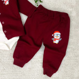 سه تکه بلوز شلوار و بادی نوزادی دخترانه پسرانه ست یلدایی پنگوئن