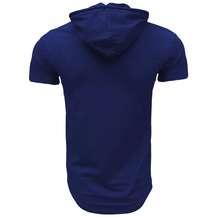 تیشرت کلاه دار مردانه طرح پاریس مدل 906291 سرمه ای جنس نخ