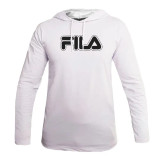 تیشرت کلاه دار مردانه طرح Fila مناسب چهار فصل - سفید و مشکی