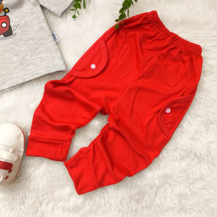 بلوز شلوار پسرانه طرح خرس راننده آستین بلند پنبه ای نخی مناسب 6 ماه تا 2 سال