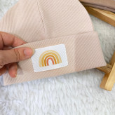 کلاه نوزادی طرح رنگین کمان | جنس کبریتی | مناسب 3 ماه تا 2 سال