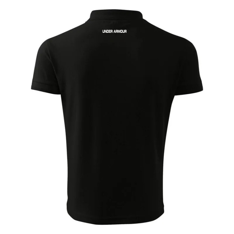 پولوشرت مردانه مشکی آستین کوتاه یقه دکمه دار طرح Under Armour