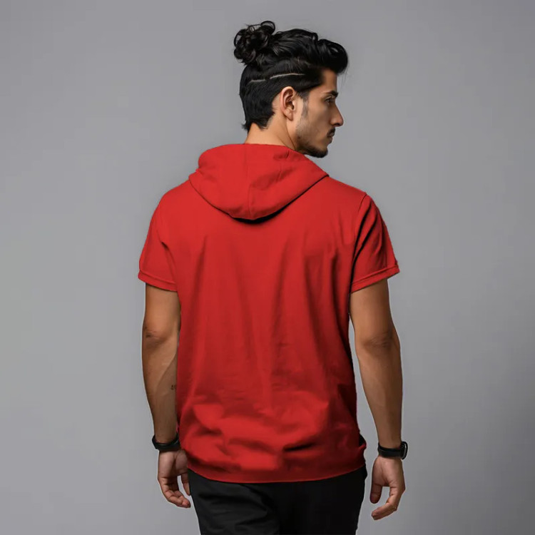 تی شرت کلاه دار آستین کوتاه مردانه مدل 14020825b