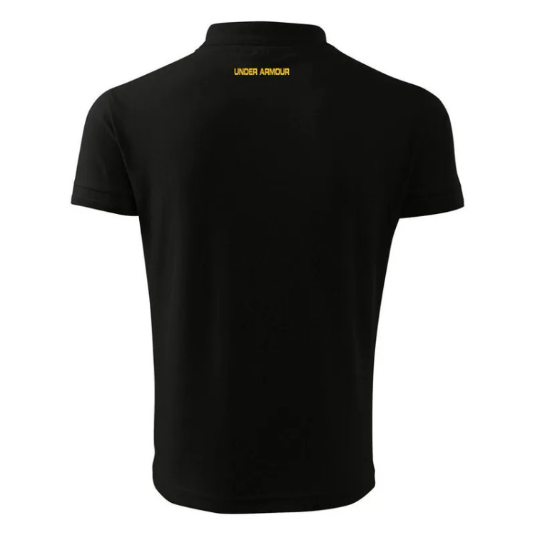 پولوشرت مردانه مشکی آستین کوتاه یقه دکمه دار طرح Under Armour