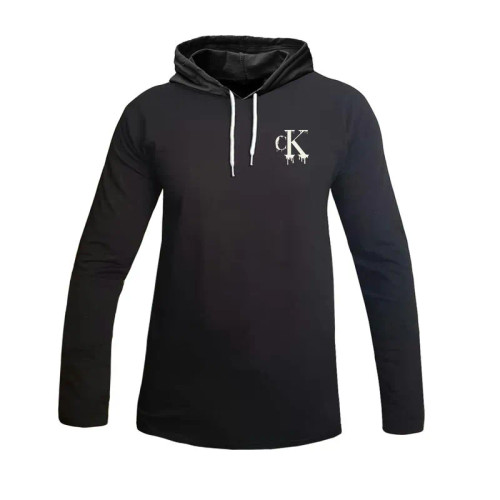 تیشرت کلاه دار مردانه طرح دار چهار فصل سفید و مشکی