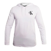 تیشرت کلاه دار مردانه طرح دار چهار فصل سفید و مشکی