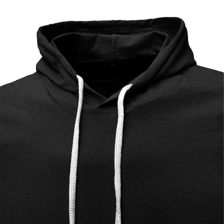 تیشرت کلاه دار مردانه طرح دار چهار فصل سفید و مشکی