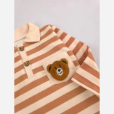 بلوز شلوار راه راه طرح خرس تدی بچگانه | دخترانه و پسرانه | جنس پنبه و مخمل کبریتی