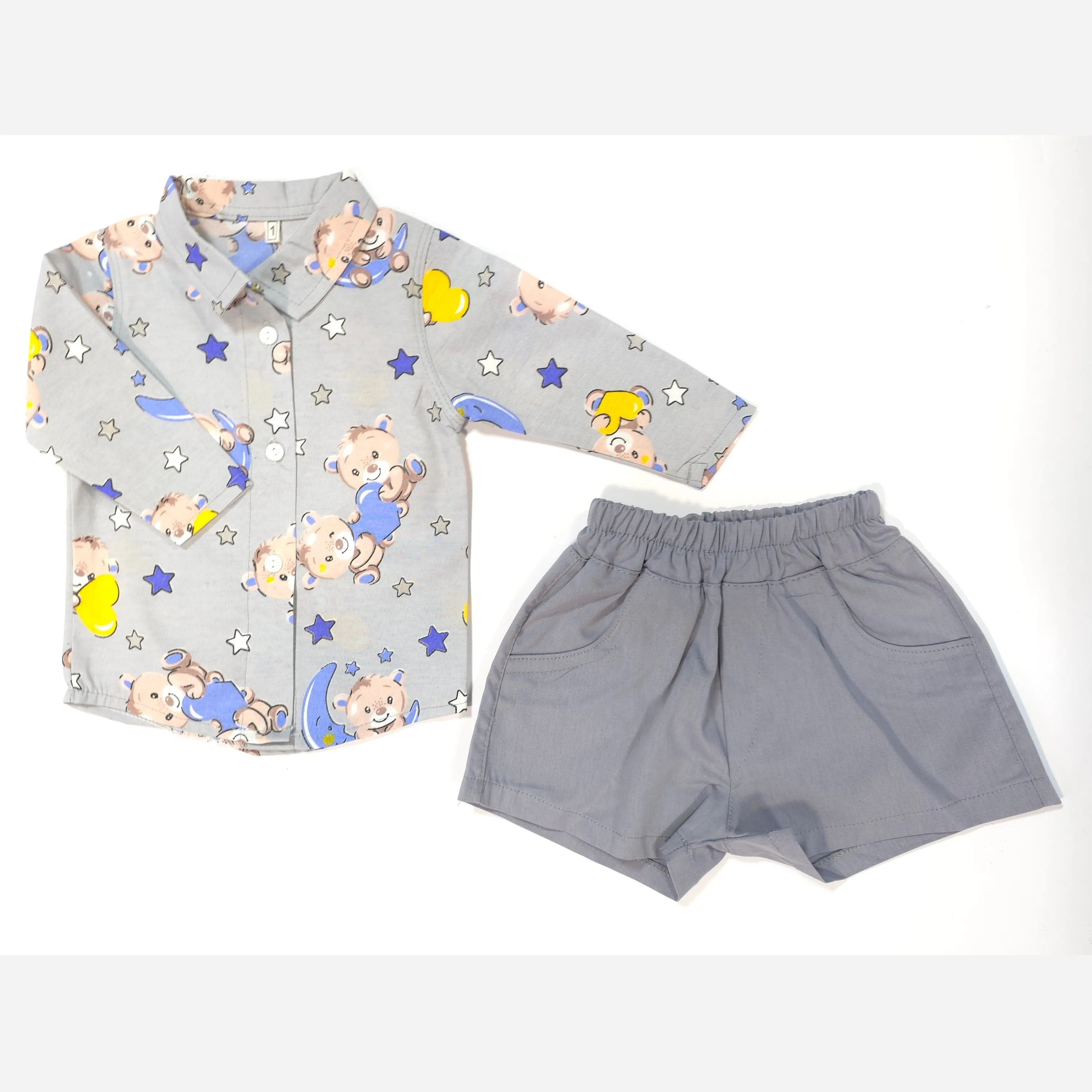 ست لباس پسرانه طرح خرس و ستاره مناسب 6 ماه تا 2 سال