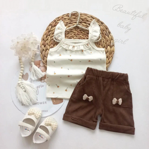 تاپ شورت نوزادی تاپ شلوارک دخترانه ست تابستانه