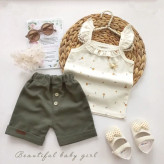 تاپ شورت نوزادی تاپ شلوارک دخترانه ست تابستانه