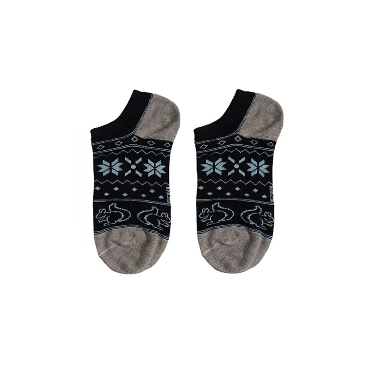 جوراب ساق کوتاه زنانه طرح سنجاب و برف مناسب سایز 36 تا 40