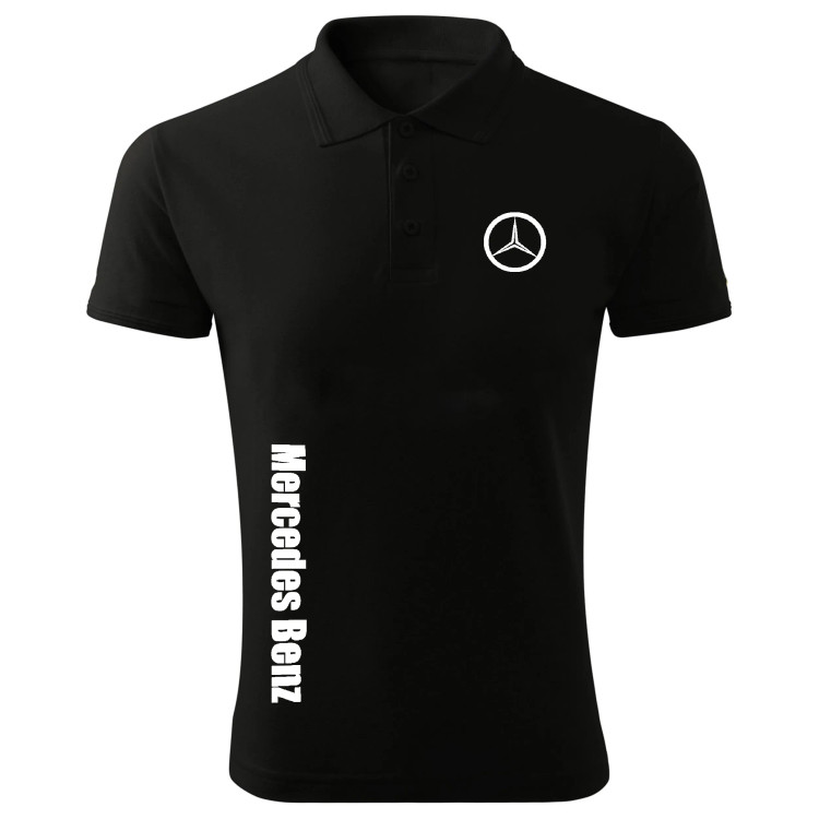 پولوشرت مردانه آستین کوتاه طرح مرسدس بنز یقه دکمه دار شیک و با کیفیت