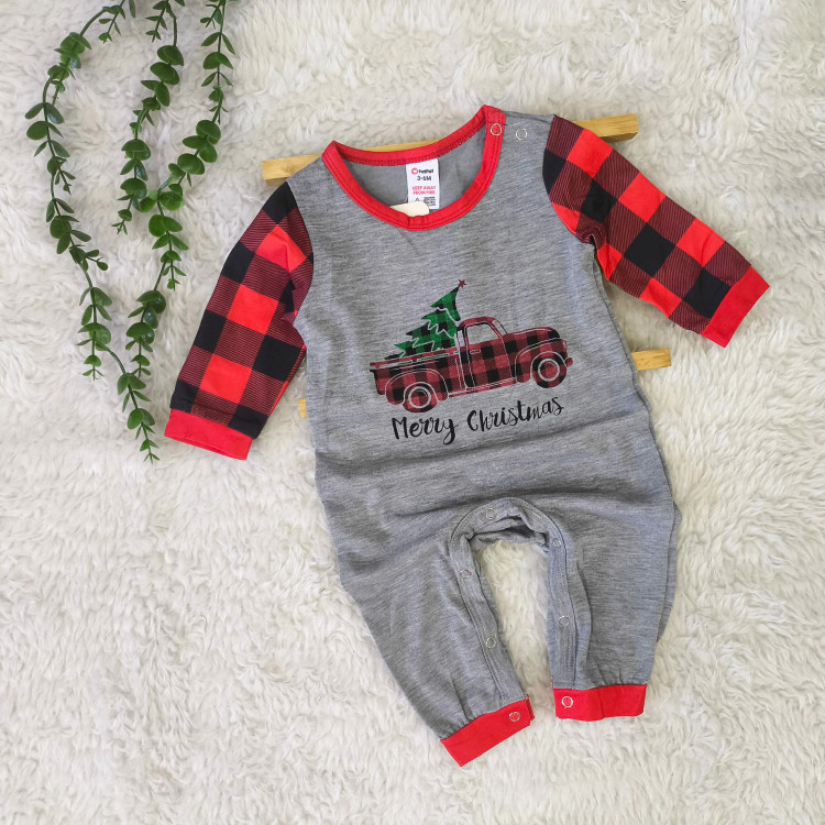 سرهمی پسرانه طرح کریسمس نخ پنبه لطیف سایز 3 تا 6 ماه