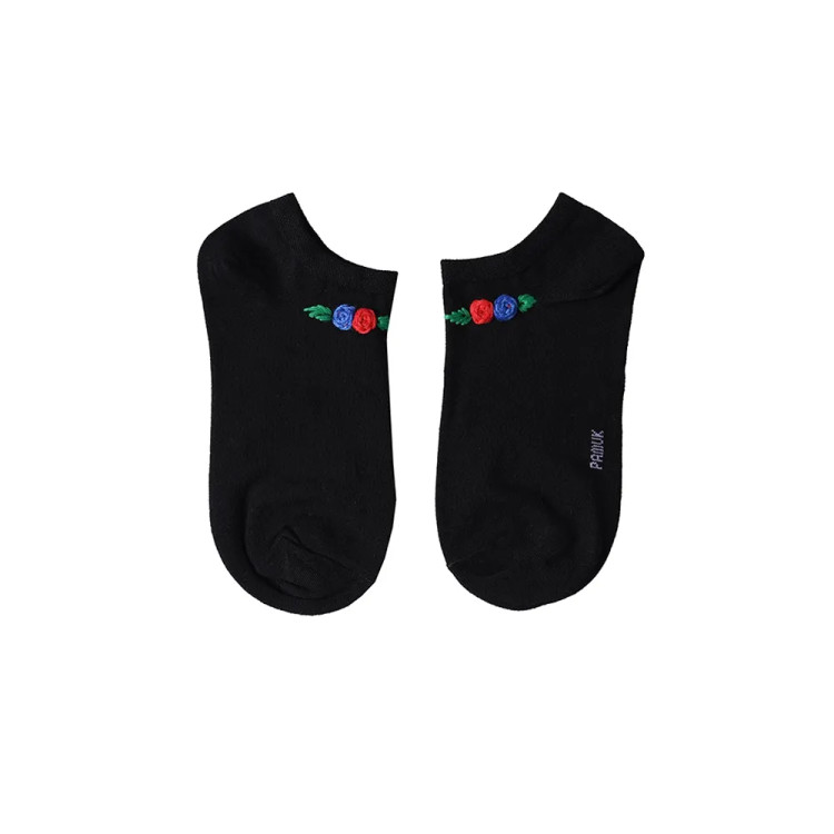 جوراب زنانه طرح گل گلدوزی شده مشکی فری سایز مناسب 36 تا 40